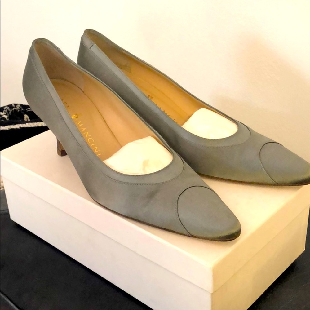 Rene Mancini Satin Kitten Heels